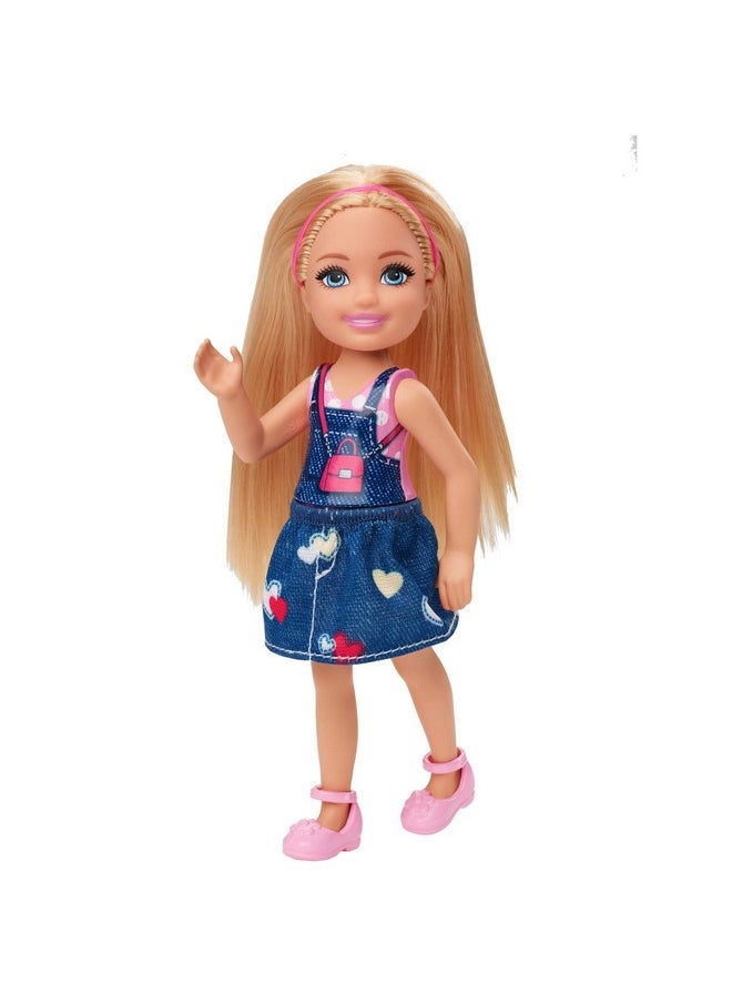 Club Chelsea Doll (6Inch Blonde) Wearing Graphic Top And Jean Skirt For 3 To 7 Year Olds