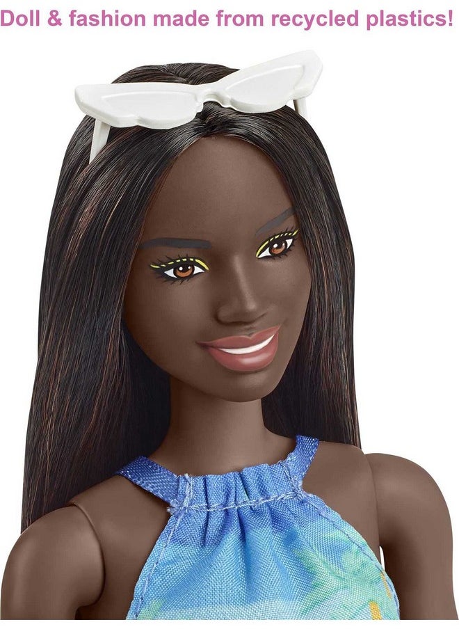 Loves The Ocean Beachthemed Doll (11.5Inch Brunette) Made From Recycled Plastics Wearing Fashion & Accessories Gift For 3 To 7 Year Olds