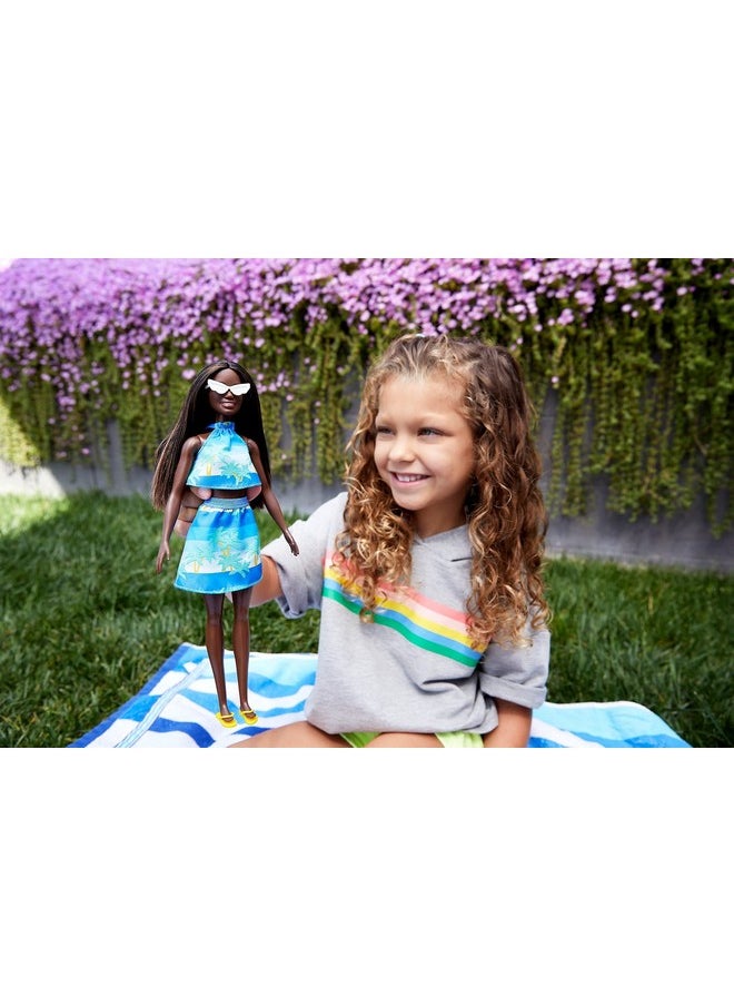 Loves The Ocean Beachthemed Doll (11.5Inch Brunette) Made From Recycled Plastics Wearing Fashion & Accessories Gift For 3 To 7 Year Olds