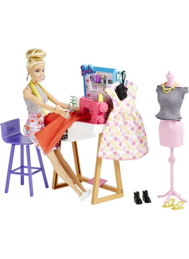 Fashion Designer Doll & 25+ Accessories Studio Playset Includes Furniture Sewing Machine & Mannequin Blonde Doll