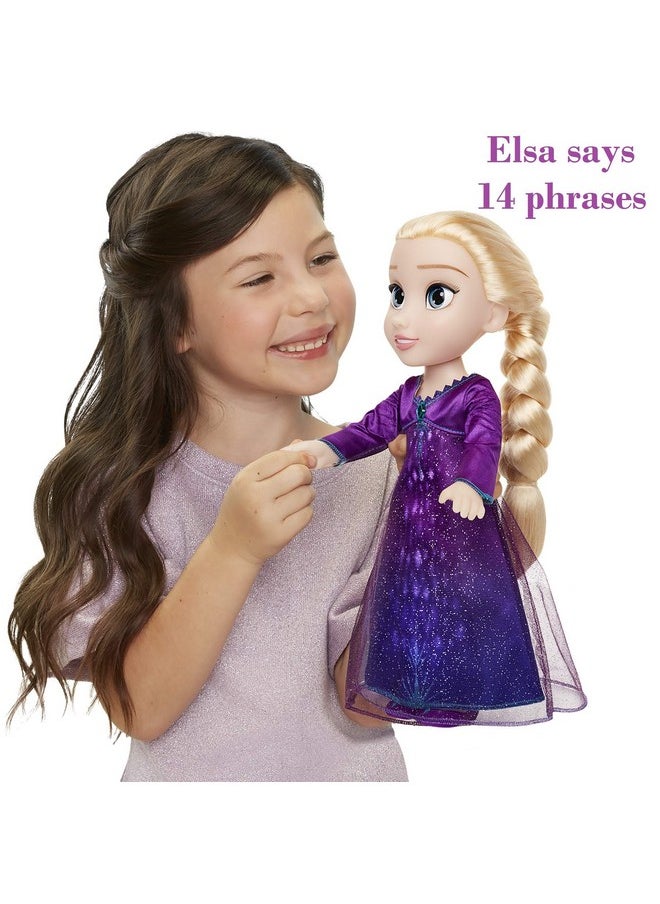 2 Elsa Musical Doll Sings Into The Unknown Features 14 Film Phrases Dress Lights Up Ages 3+ 14 In