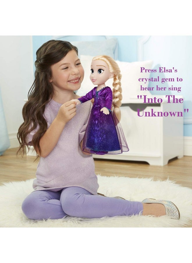 2 Elsa Musical Doll Sings Into The Unknown Features 14 Film Phrases Dress Lights Up Ages 3+ 14 In