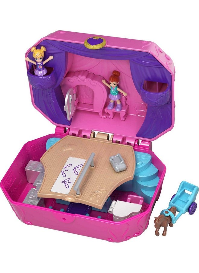 Playset With 2 Micro Dolls & Surprise Accessories Music Toy With Ballet Theme Pocket World Tiny Twirlin' Music Box