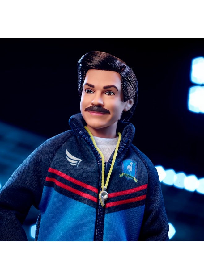 Signature Doll Ted Lasso Wearing Blue Tracksuit With Afc Richmond Logo Collectible In Displayable Packaging