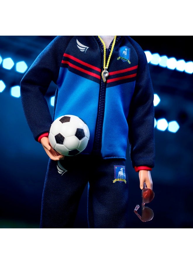 Signature Doll Ted Lasso Wearing Blue Tracksuit With Afc Richmond Logo Collectible In Displayable Packaging