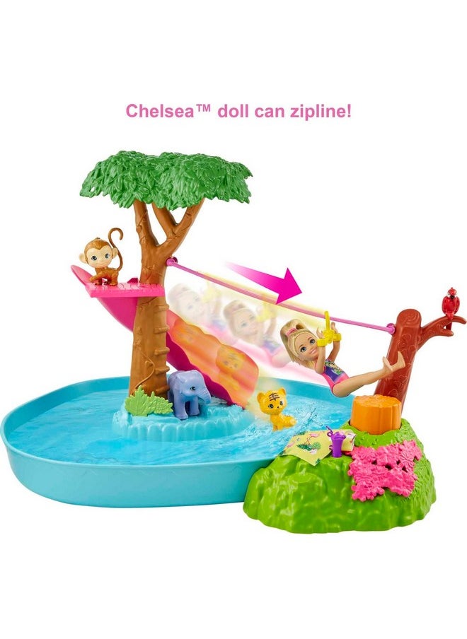 And Chelsea The Lost Birthday Splashtastic Pool Surprise Playset With Chelsea Doll (6In) 3 Baby Animals Slide Zipline & Accessories Gift For 3 To 7 Year Olds