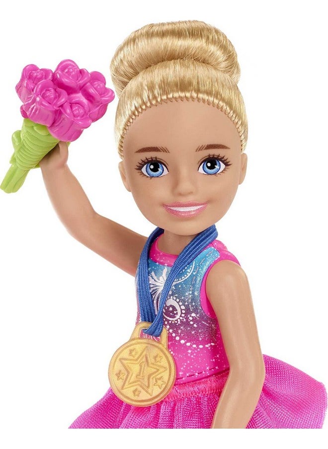 Chelsea Can Be Doll & Playset Blonde Ice Skater Small Doll With Removable Outfit & 6 Career Accessories