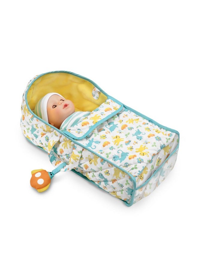 Mine To Love Bassinet Play Set Portable Carrier For Dolls With Crinkle Toy Nursery Rhyme Book