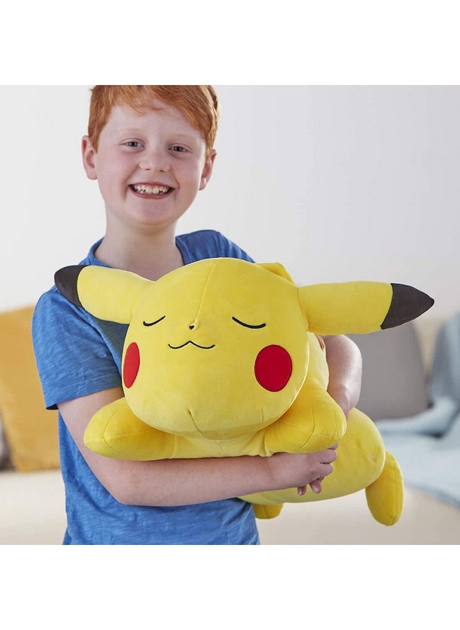 18” Plush Sleeping Pikachu - Cuddly Must Have Fans - Plush Perfect For Traveling, Car Rides, Nap Time, And Play Time!