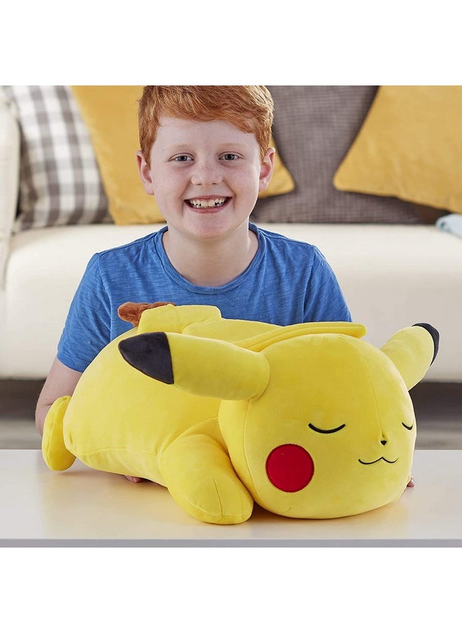 18” Plush Sleeping Pikachu - Cuddly Must Have Fans - Plush Perfect For Traveling, Car Rides, Nap Time, And Play Time!