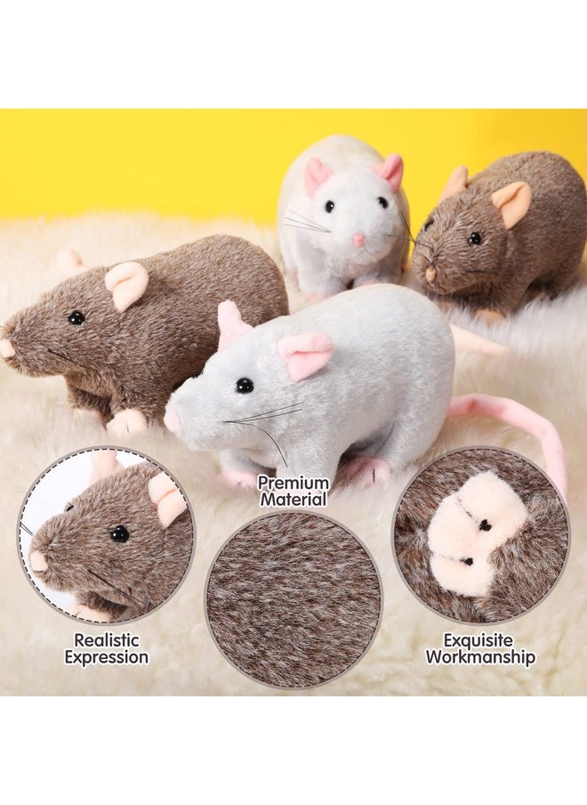 8 Pcs Rat Plush Stuffed Animal 7 Inch Realistic Mouse Plush Brown Gray Fake Rat Cuddly Mouse Plushies For Halloween Christmas Birthday Party Favor Gifts Animal Event Scary Party Tricky Toys