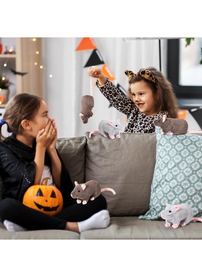 8 Pcs Rat Plush Stuffed Animal 7 Inch Realistic Mouse Plush Brown Gray Fake Rat Cuddly Mouse Plushies For Halloween Christmas Birthday Party Favor Gifts Animal Event Scary Party Tricky Toys