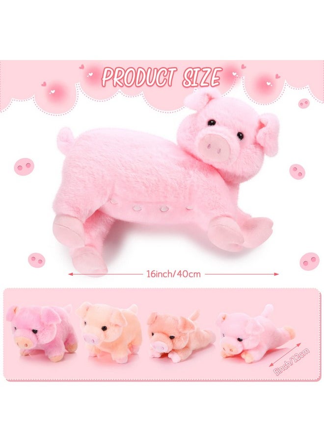 Nurturing Pig Stuffed Animal With Babies, Soft Cuddly Piggy Plush Set For Toddlers Plushy Nursing Mommy Pig With 4 Stuffed Magnetic Baby Pigs For Boys Girls Farm Birthday Gifts(Cute)