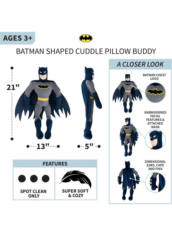 Kids Bedding Super Soft Plush Cuddle Pillow Buddy, One Size, Batman