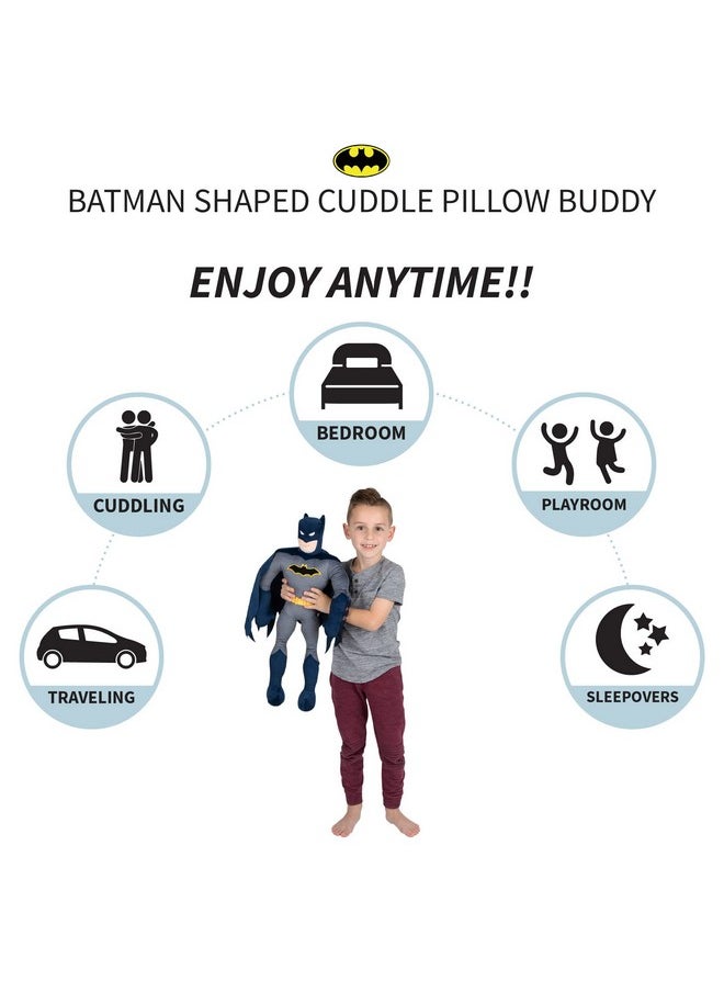 Kids Bedding Super Soft Plush Cuddle Pillow Buddy, One Size, Batman