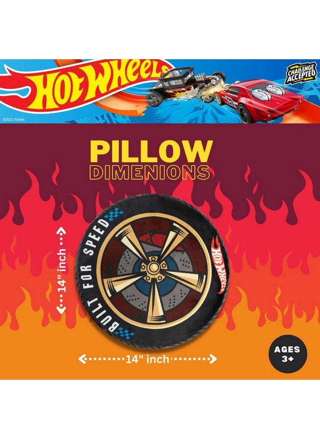 Bedding Super Soft Plush Decorative Throw Cuddle Pillow (100% Officially Licensed Product), One Size, Hot Wheels