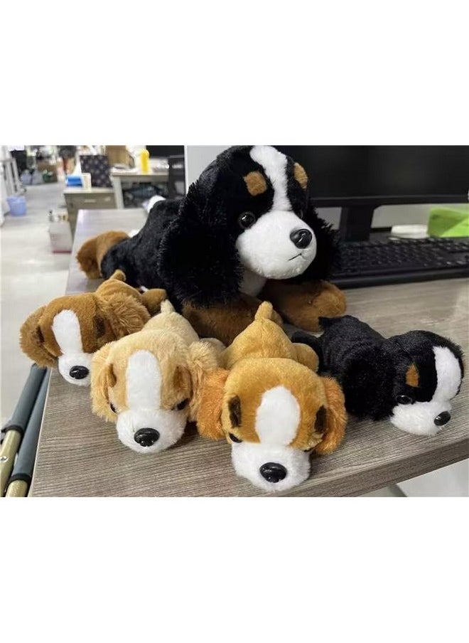 5 Pieces Dog Stuffed Animal Puppy Stuffed Animal 1 Big Mommy Dog With 4 Mini Baby Cute Soft Plush Dog Stuffed Dog With Puppies For Birthday Children'S Party (Mountain Dog)