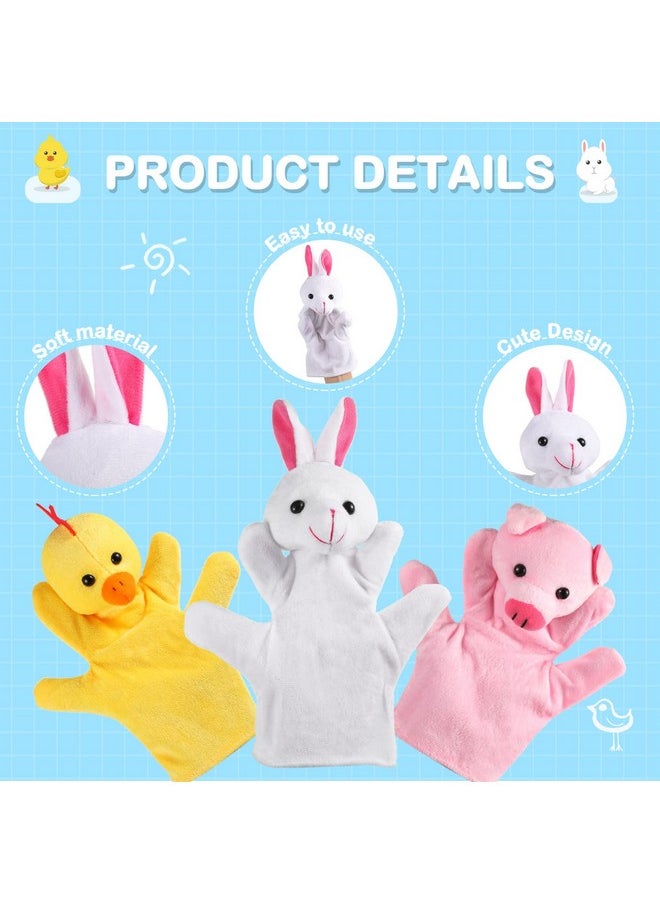 6 Pcs Barn Buddies Hand Puppets Farm Animal Plush Toy Hand Puppets Includes Bunny, Cow, Sheep, Horse, Chicken, Piggy For Toddlers And Kids Ages 2+