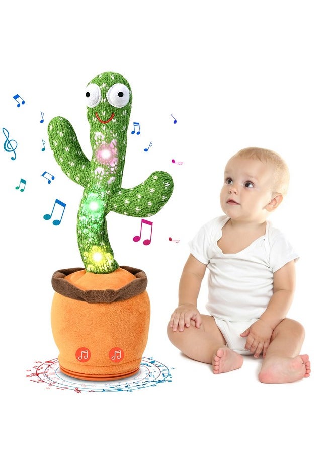 Dancing Talking Cactus Toy For Baby Toddler, Boys Girls Gifts Singing Mimicking Cactus Toy Recording Repeating What You Say Cactus Baby Toy With 120 English Songs