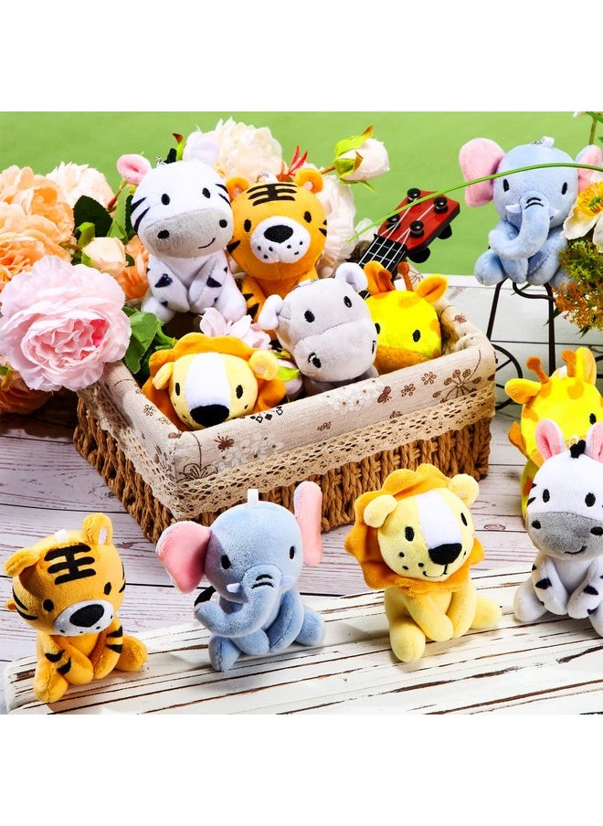 12 Pcs Mini Stuffed Forest Animals Plush Bulk 4 Inch Cute Jungle Animal Plush Safari Stuffed Animals For Baby Shower Themed Party Decoration Birthday Gift Teacher Student Prize Award