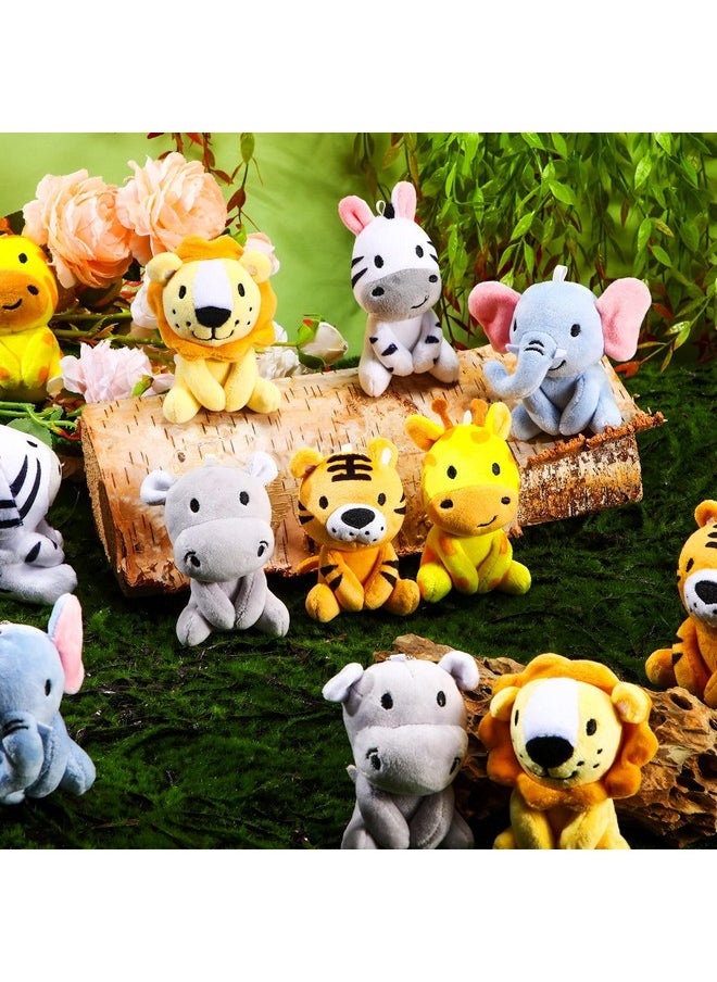 12 Pcs Mini Stuffed Forest Animals Plush Bulk 4 Inch Cute Jungle Animal Plush Safari Stuffed Animals For Baby Shower Themed Party Decoration Birthday Gift Teacher Student Prize Award