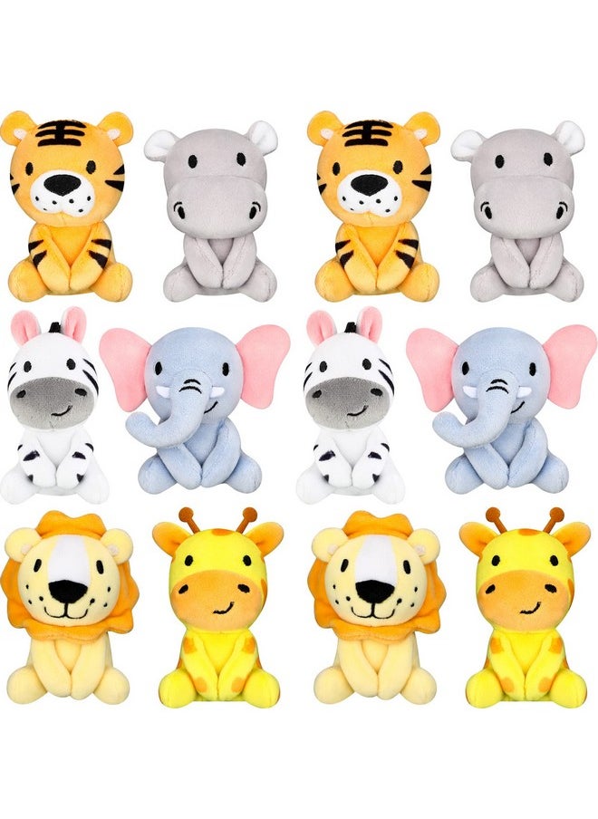 12 Pcs Mini Stuffed Forest Animals Plush Bulk 4 Inch Cute Jungle Animal Plush Safari Stuffed Animals For Baby Shower Themed Party Decoration Birthday Gift Teacher Student Prize Award