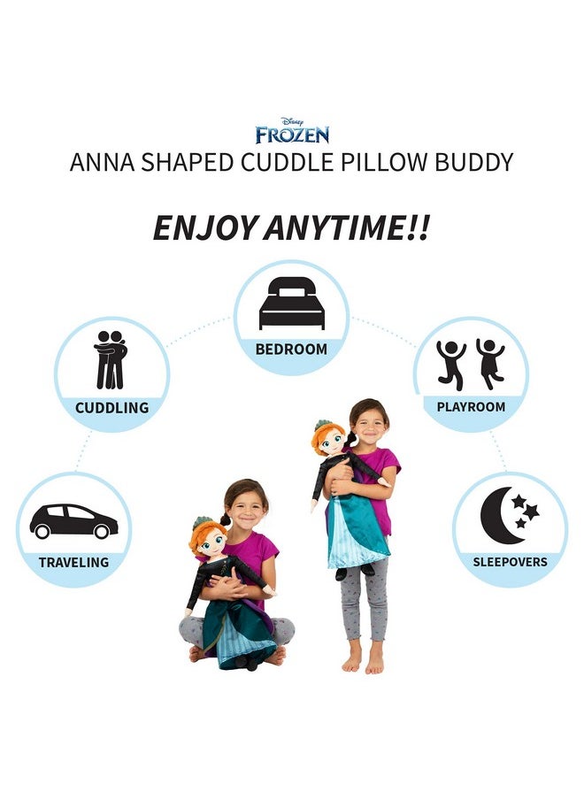 Frozen Anna Kids Bedding Super Soft Plush Cuddle Pillow Buddy, 