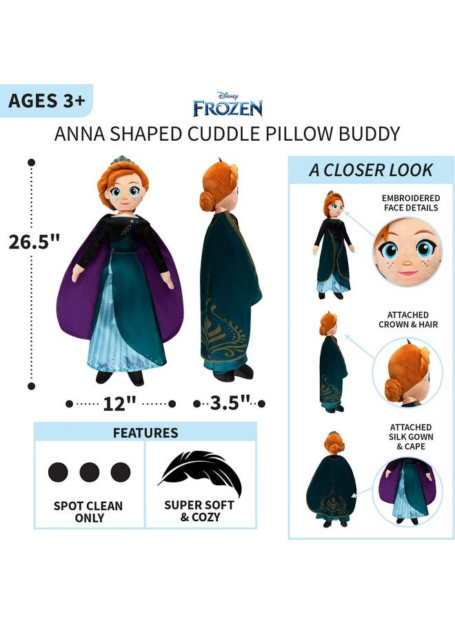 Frozen Anna Kids Bedding Super Soft Plush Cuddle Pillow Buddy, 