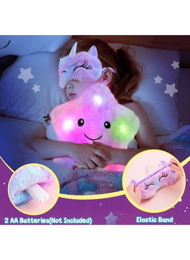 Unicorn Gifts For Girls Toys 6 7 8 9 10 Years, 11Pcs With Light Up Star Pillow Plush Diary Tumbler Headband Mirror Comb, Birthday Christmas Teen Kid Girl Gift Unicorn Toys Aged 6+