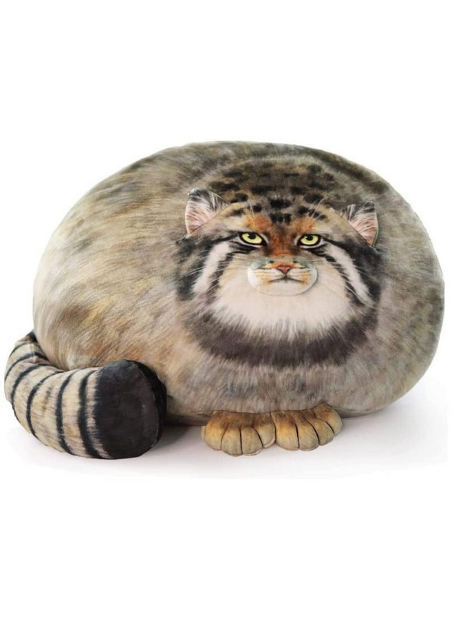 Chubby Steppe Cat Pillow,18'' Pallas Cat Plush Pillow, Cute Steppe Cat Stuffed Animals Soft Plushies, Kitten Plush Throw Pillow Doll Big Plush Toys Gift For Girls Boys Girlfriend