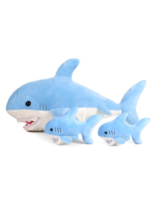 Shark Mom And Baby Stuffed Animals Plush Toy Hand Puppet And Finger Puppet