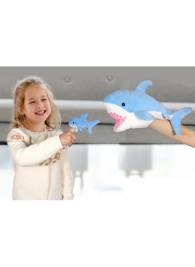 Shark Mom And Baby Stuffed Animals Plush Toy Hand Puppet And Finger Puppet