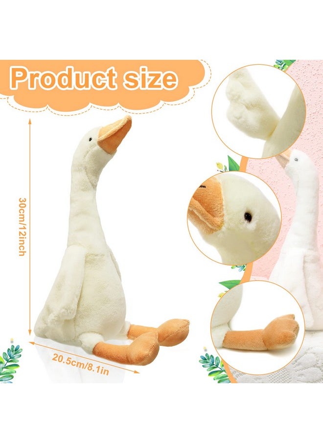 3 Pieces 15.7'' Swan Stuffed Animal, Goose Plush Stuffed Animal Toy White Fluffy Cute Goose Stuffed Animal Funny Duck Plush Swan Toys Gifts For Kids Home Birthday Favor