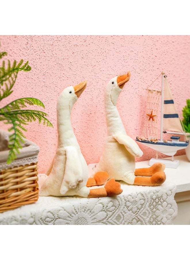3 Pieces 15.7'' Swan Stuffed Animal, Goose Plush Stuffed Animal Toy White Fluffy Cute Goose Stuffed Animal Funny Duck Plush Swan Toys Gifts For Kids Home Birthday Favor