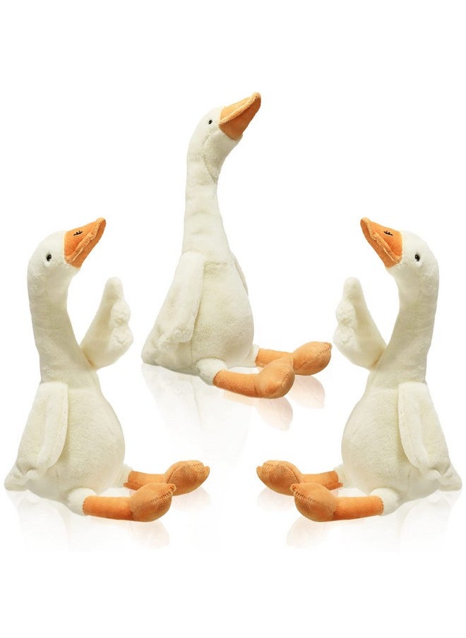 3 Pieces 15.7'' Swan Stuffed Animal, Goose Plush Stuffed Animal Toy White Fluffy Cute Goose Stuffed Animal Funny Duck Plush Swan Toys Gifts For Kids Home Birthday Favor