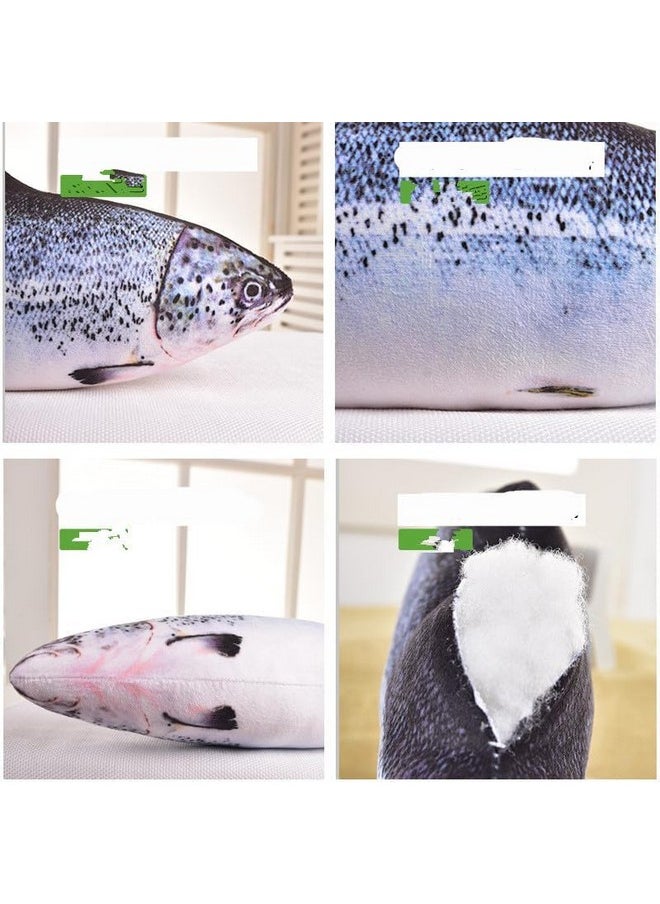 31 Inch Giant Simulation Fish Stuffed Animal,Soft Salmon Cushion Pillow 3D Simulation Fish Plush Pillows,Chubby Stuffed Salmon Toy Throw Pillow For Kid'S Room Décor Pillow, Kids Gift (31Inch/ 80Cm)