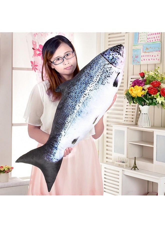31 Inch Giant Simulation Fish Stuffed Animal,Soft Salmon Cushion Pillow 3D Simulation Fish Plush Pillows,Chubby Stuffed Salmon Toy Throw Pillow For Kid'S Room Décor Pillow, Kids Gift (31Inch/ 80Cm)
