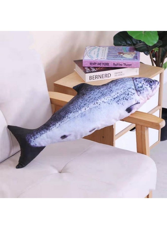 31 Inch Giant Simulation Fish Stuffed Animal,Soft Salmon Cushion Pillow 3D Simulation Fish Plush Pillows,Chubby Stuffed Salmon Toy Throw Pillow For Kid'S Room Décor Pillow, Kids Gift (31Inch/ 80Cm)