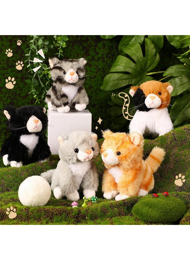 16 Pcs Cat Stuffed Animals Bulk 5 Inch Kitten Plush Toy Assorted Cute Stuffed Cat Small Fluffy Stuffed Animal Toy For Classroom School Pet Birthday Party Favor Supplies(Cute Style)