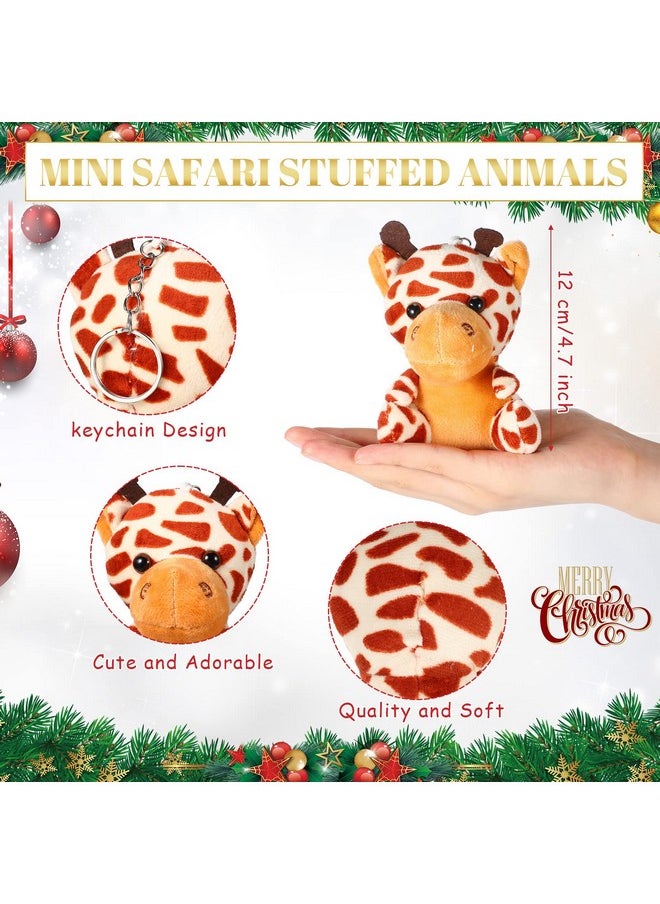 20 Pcs Mini Stuffed Forest Animals 4.8 Inch Cute Jungle Animal Plush Lion Tiger Elephant Giraffe Toys Set For Safari Animal Themed Party Kindergarten Fun Teacher Student Achievement Award, 10 Styles