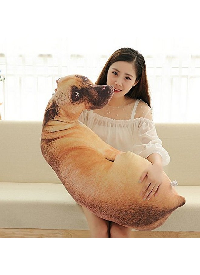 3D Dog Throw Pillow Stuffed Animal Throw Plushie Cushion Pillow Doll 3D Simulation Dog Plush Stuffed Animal Cushion Pillow Toy For Kids,Sofa Chair Home Decor (Hound)