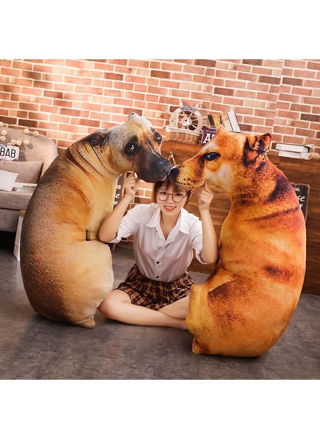 3D Dog Throw Pillow Stuffed Animal Throw Plushie Cushion Pillow Doll 3D Simulation Dog Plush Stuffed Animal Cushion Pillow Toy For Kids,Sofa Chair Home Decor (Hound)