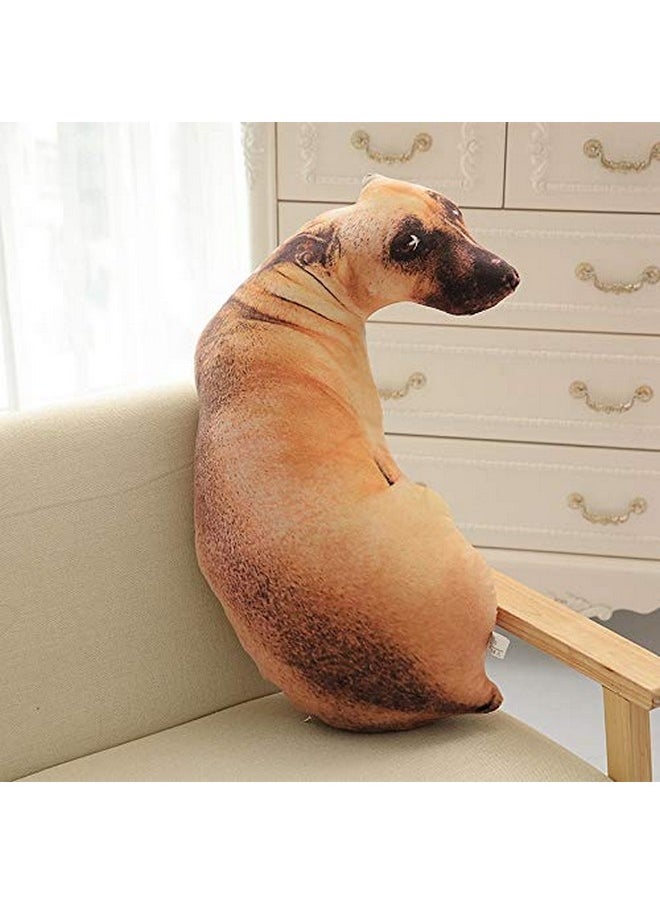 3D Dog Throw Pillow Stuffed Animal Throw Plushie Cushion Pillow Doll 3D Simulation Dog Plush Stuffed Animal Cushion Pillow Toy For Kids,Sofa Chair Home Decor (Hound)