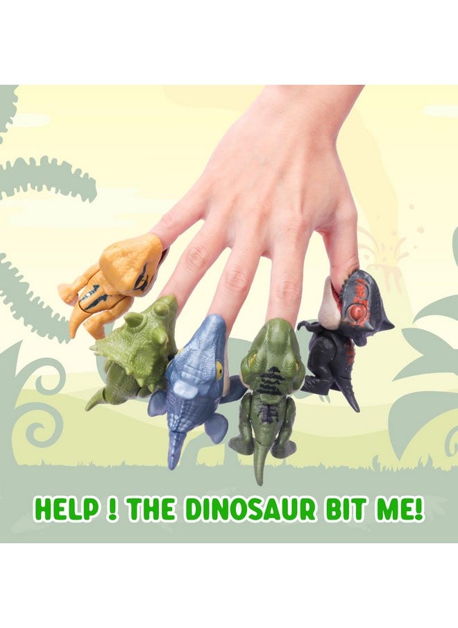 6Pcs Biting Finger Dinosaurs Toy Dinosaurs Collectibles For Display, Fun Snap Squad Dino Toys For 3+ Year Old Kids Birthday Gift Dino Party Gift Decorate For Kids