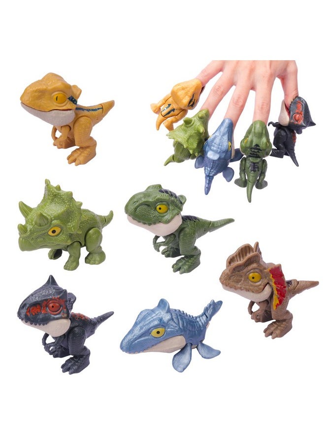 6Pcs Biting Finger Dinosaurs Toy Dinosaurs Collectibles For Display, Fun Snap Squad Dino Toys For 3+ Year Old Kids Birthday Gift Dino Party Gift Decorate For Kids