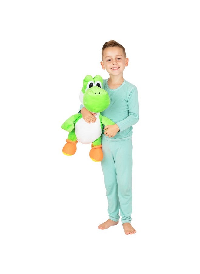 Kids Bedding Super Soft Plush Cuddle Pillow Buddy, One Size, Mario Yoshi