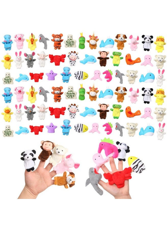 100 Pcs Animal Finger Puppets 29 Small Soft Velvet Dolls Props Toys Small Plush Animal Puppets Set Mini Stuffed Animals Finger Toys