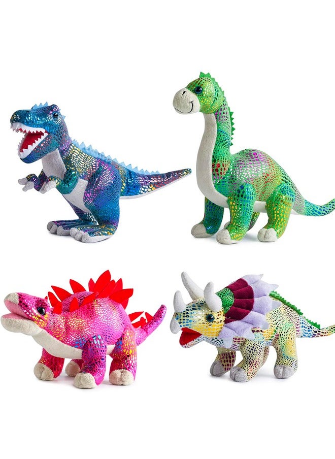 Plush Dinosaur Stuffed Animal Set Of 4 Soft Dinosaurs, 12