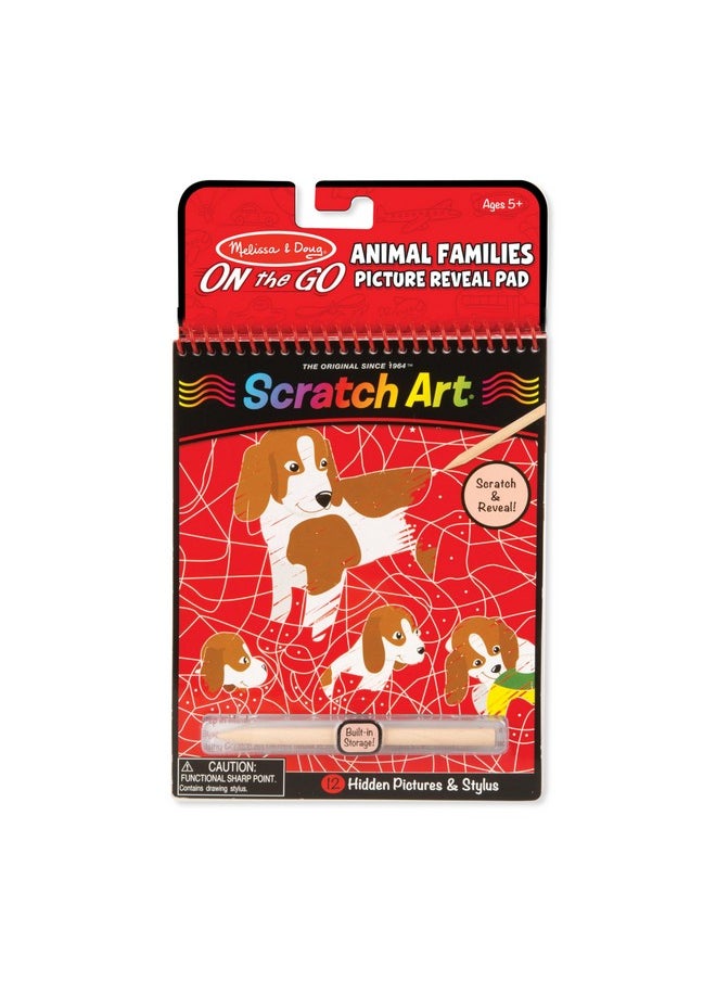 On The Go Scratch Art Animal Families Hiddenpicture Activity Pad With Stylus