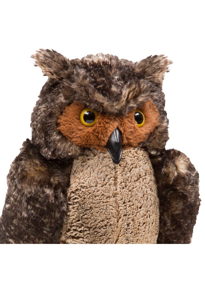 Giant Owl Lifelike Stuffed Animal (17 Inches Tall) Brown